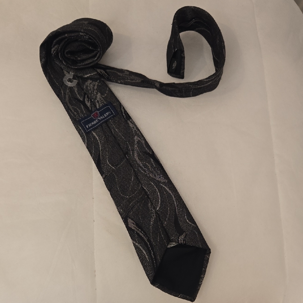 Pierre Valery Black Patterned Men's Tie